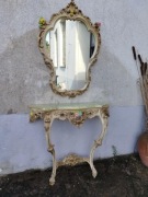 Konsola włoska z lustrem rzeźbiona 