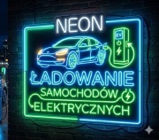 NEON STACJA ŁADOWANIA ELEKTRYKA AUTO LED SZYLD PROJEKT DOWOLNY 