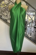Chusta szal pareo sarong jedwabna zielona 180 cm x 90 cm plaża wakacje