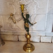 Podstawa lampy naftowej=świecznik z brązu