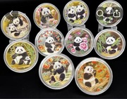 Miś Panda piękne monety Zestaw 10 sztuk