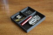 Organizer na biurko 3-komorowy | Tacka 95x95 mm | Czarny mat