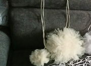 Ślub, ozdoba, pompon tiulowy mały o średnicy 14 cm biały lub ecru