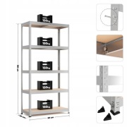 Regał metalowy 750 kg 180x90x40 ocynk solidny do garażu spiżarni