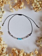 Bransoletka Zodiakalna BLIŹNIĘTA-Talizman- fluoryt, turkus, kryształ górski