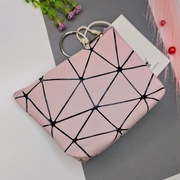 Portfel * Damski Pudrowy Róż Mały Skórzany Efekt na Zamek