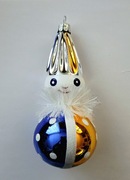 Bombki choinkowe szklane 1 szt pajacyk z żabotem kształtka retro jak prl 