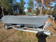 Odnowiona łódź motorowa SMK 75 (1973) + Silnik Mercury 70KM + Przyczepa