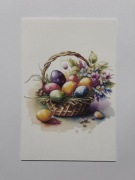 Kartka pocztowa wielkanocna z kopertą – pisanki, koszyk, nowa