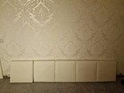 Tapicerowany zagłówek biały ekoskóra