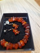 BURSZTYN BAŁTYCKI  BRANSOLETA I KOLCZYKI STAL SZLACHETNA 