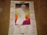 Kalendarz ścienny 1985 duży plakat religijny Jan Paweł II papieski