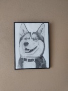 Obraz psa rysowany ołówkami