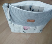 Kosmetyczka, len łączony ze sztruksem