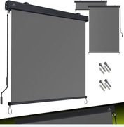 Markiza Pionowa Roleta Zewnętrzna Mechanizm Korby Ręcznej 160x250 Szara