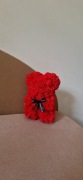 Miś z róż prezent Just for You z różyczek czerwony duży 25cm
