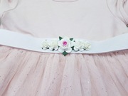 Pasek ozdobny z różyczkami na chrzest urodziny 