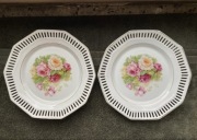 Przedwojenne talerzyki porcelanowe ażurowe sygnowane Bawaria