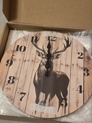 Zegar Zagarek myśliwski na ścianę JELEŃ BYK Poroże zrzuty Wieniec Jelenia.