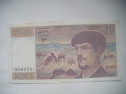 BANKNOT Francja 20 Franków  1987 r. seria D.022