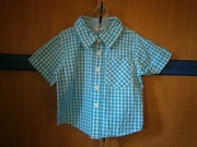 Turkusowo biała koszula niemowlęca dziewczęca, rozmiar: 74