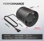 Wentylator kanałowy 100mm