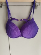 Strój kąpielowy bikini fioletowy push-up jak nowy prążkowany