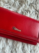 NOWY duży portfel skórzany Peterson damski czerwony