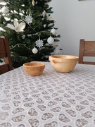 Dwie miski z drewna lipowego 