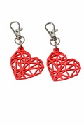 Zestaw 2x brelok serce 3D czerwone _ geometryczne _ prezent