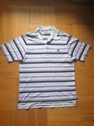 T-SHIRT męski ADIDAS w paski biało-fiolet - XL