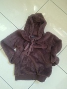 Bluza czekoladowa pluszowa, miś, Janina rozmiar 34 XS