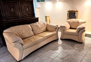 Zestaw wypoczynkowy sofa + fotel stan bdb, wygodne