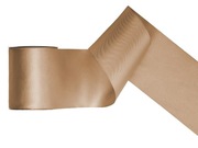 Tasiemka satynowa, jasne złoto, 100mm/25m