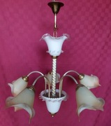 STYLOWY WŁOSKI ŻYRANDOL Z KLOSZAMI LAMPA WISZĄCA