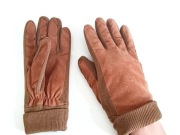 Rękawiczki zamszowe ocieplane Karmel 
