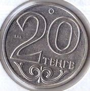 KAZACHSTAN 20 tenge 2014, KM# 26a, AU, magnetyczne
