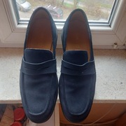 Buty męskie mokasyny , skóra zamsz granat Geox roz 45/30 cm