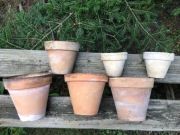 Stare doniczki gliniane vintage 6 sztuk zestaw 2