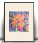 a4 obrazek w ciepłych kolorach, kwiaty rysunek boho, plakat botanika