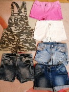 Krótkie spodenki dziewczęce szorty i ogrodniczkiroz 140 firmówki 