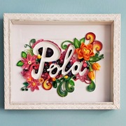 Ramka z imieniem na prezent 21x30 quilling