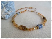 Bransoletka HANDMADE na nici z kamieni naturalnych JASPIS, SODALIT