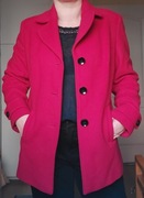 Eastex wełniany płaszcz damski różowy kurtka fuksja wełna kaszmir M 38