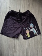 Spodenki szorty kąpielówki chłopięce czarne z siatką Rick and morty cropp s