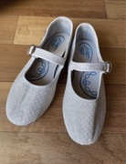 Płócienne balerinki kapcie Mary Jane La Cadena dla dziewczynki 32 beżowe