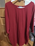 Sukienka xl bawełniana z kieszeniami, bordowa.