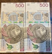 Banknoty 500 zł seria AA
