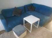 POKROWIEC NAROŻNIK KANAPĘ WELUR MIĘTOWY 190-140 