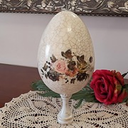 Unikalne, ręcznie zdobione jajko dekoracyjne ozdoba wielkanocna
